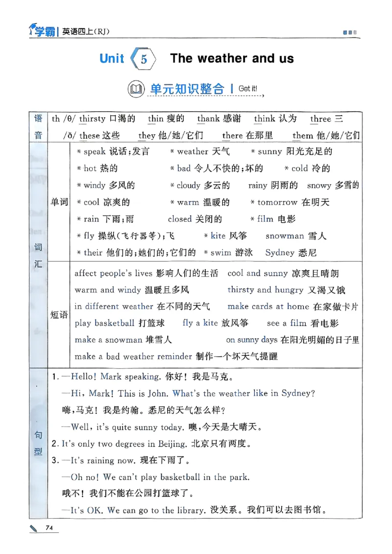 25秋四上五星学霸英语人教_4上-新英语人教PEP版（2025持续更新）_07练习试卷_同步练习+单元测试（全）_25秋五星学霸
