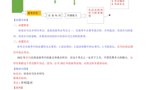 专题11状语从句及并列句第11讲-状语从句及并列句---2022年高考英语一轮复习讲练测（新教材新高考）（讲）（学生版）_03高考英语_新高考复习资料_2022年新高考资料