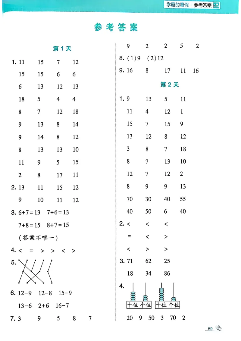 25学霸暑假一升二计算大通关苏教_25秋《学霸的暑假计算大通关》_25年1-6年级数学苏教版《学霸暑假计算大通关》_苏教一升二
