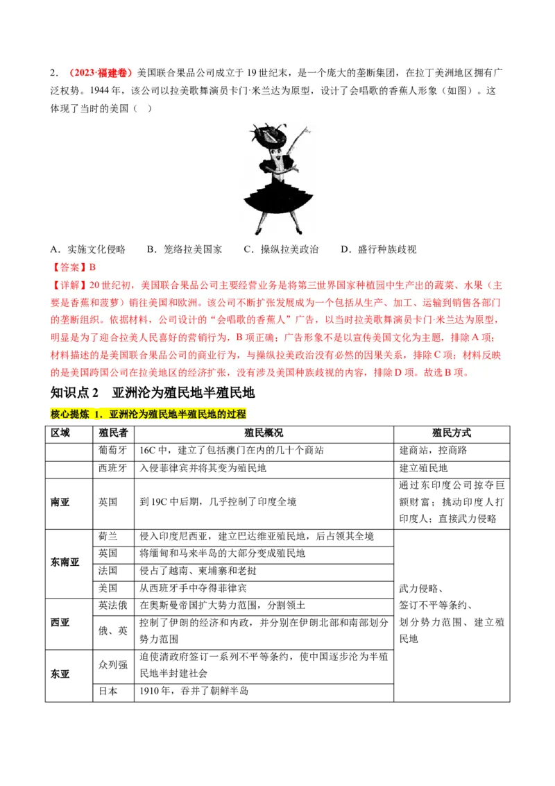 专题11世界殖民体系与亚非拉人民的抗争（讲义）（解析版）_07高考历史_2024年新高考资料_2.2024二轮复习_2024年高考历史二轮复习讲练测（新教材新高考）