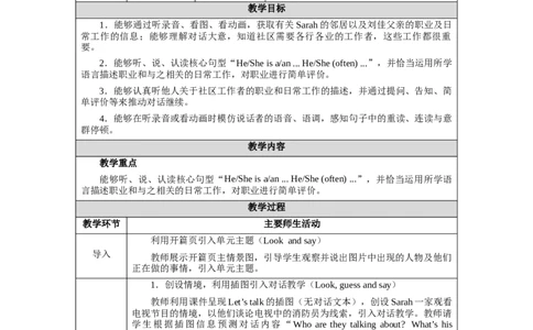 Unit4Lesson1_4上-新英语人教PEP版（2025持续更新）_04教案+教学计划_教案（表格）