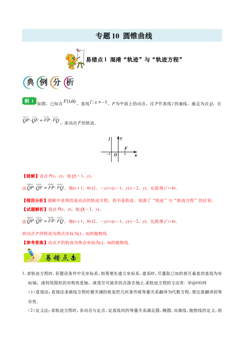 专题10圆锥曲线-备战2019年高考数学（文）之纠错笔记系列（解析版）_02高考数学_新高考复习资料_2022年新高考资料_2022年一轮复习各版本_1.新高考2022年高考数学一轮复习_969
