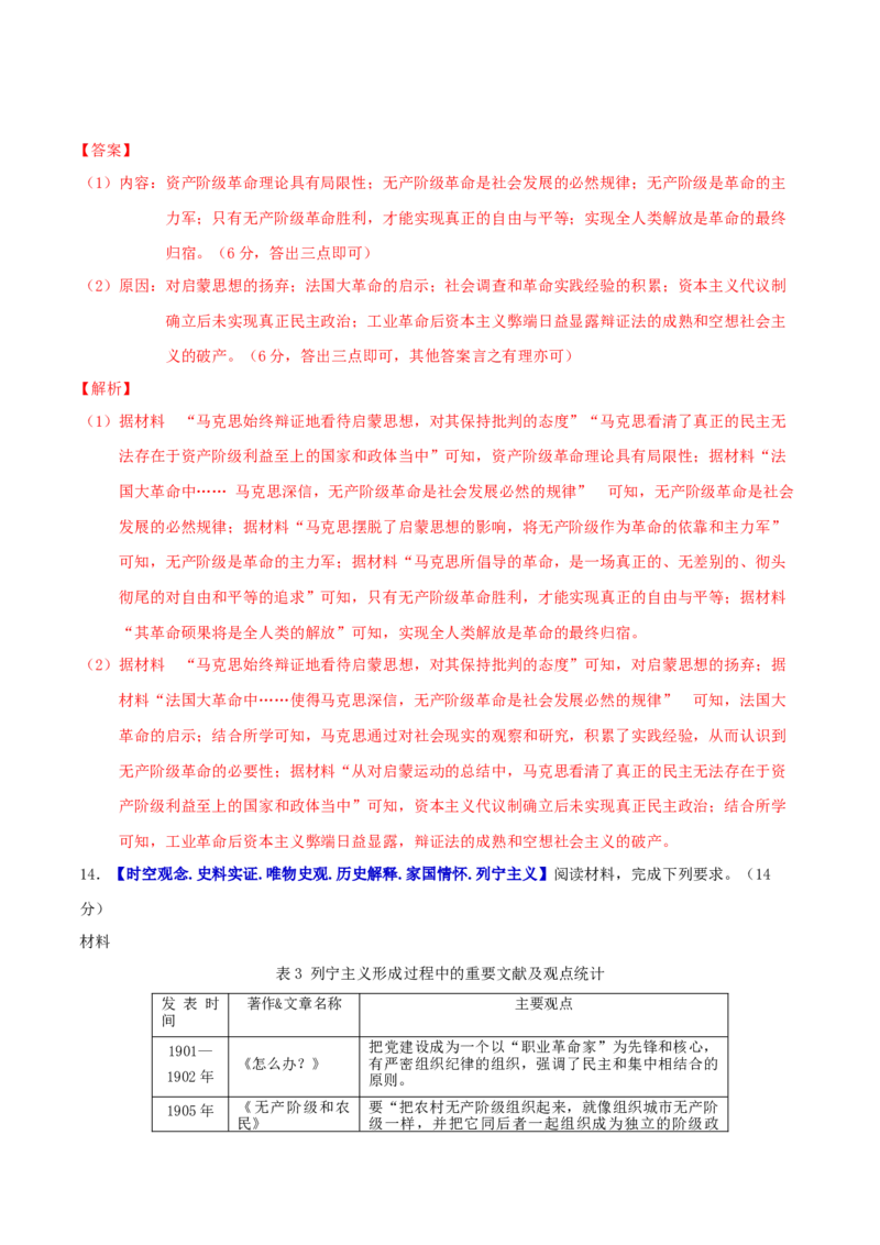 专题11阳光大道&mdash;社会主义：社会主义运动的发展（练习）（解析版）_07高考历史_2025年新高考资料_二轮复习_上好课2025年高考历史二轮复习讲练测（新高考通用）3379861