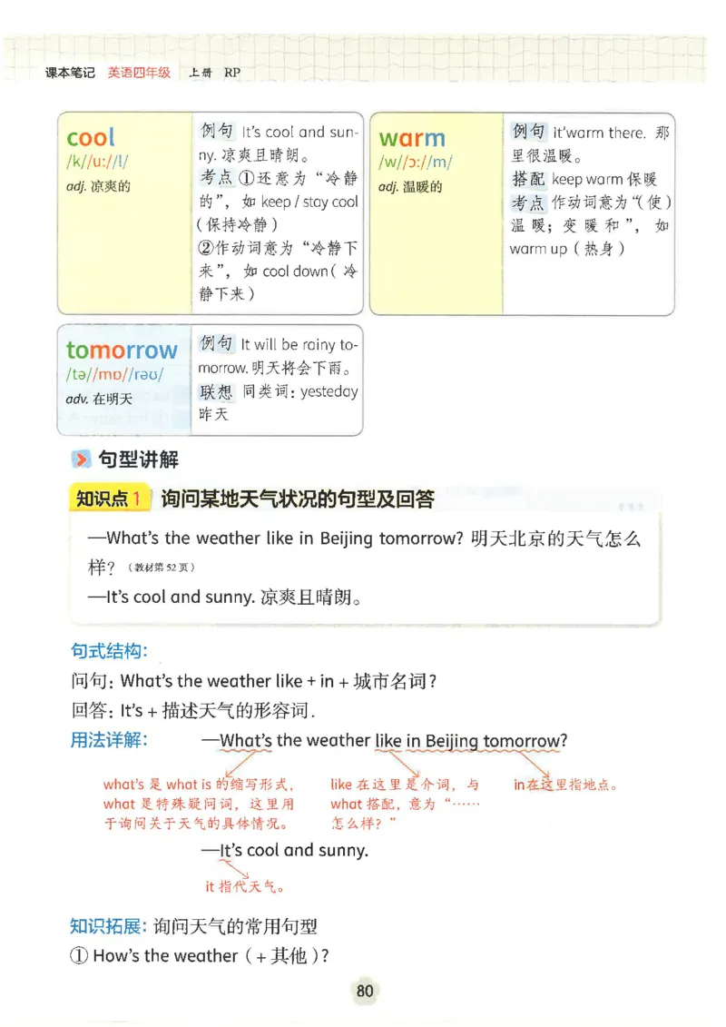 课堂笔记_4上-新英语人教PEP版（2025持续更新）_11课堂笔记