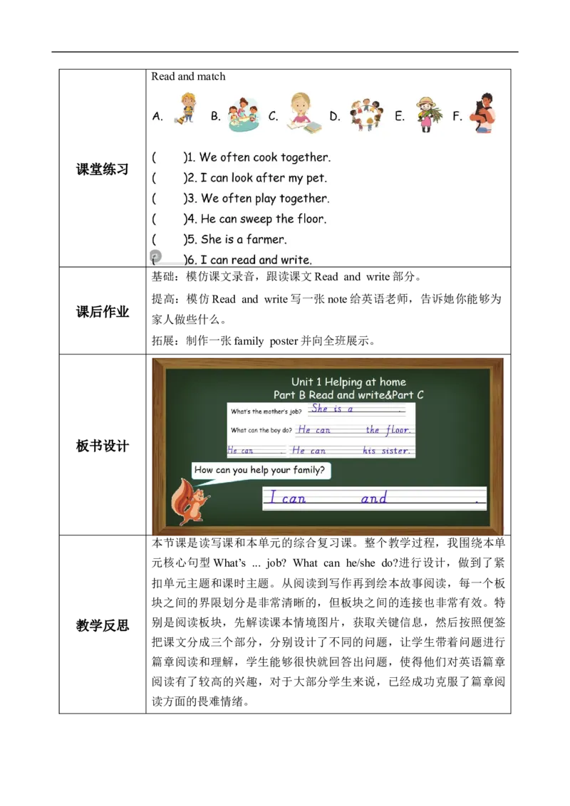 Unit1第6课时PartBReadandwrite&PartC(教学设计)_4上-新英语人教PEP版（2025持续更新）_01.英语4上-教案+PPT课件+学习任务单+练习第1套齐全_2教案