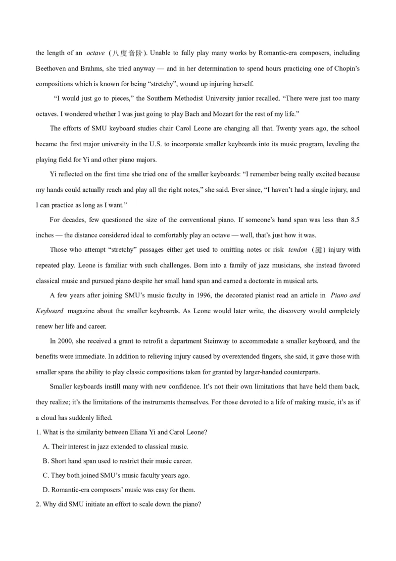 专题1.2阅读理解记叙文（考情分析+真题回顾+最新模拟试题）（原卷版）_03高考英语_新高考复习资料_2024年新高考资料_二轮复习资料_第一部分阅读理解