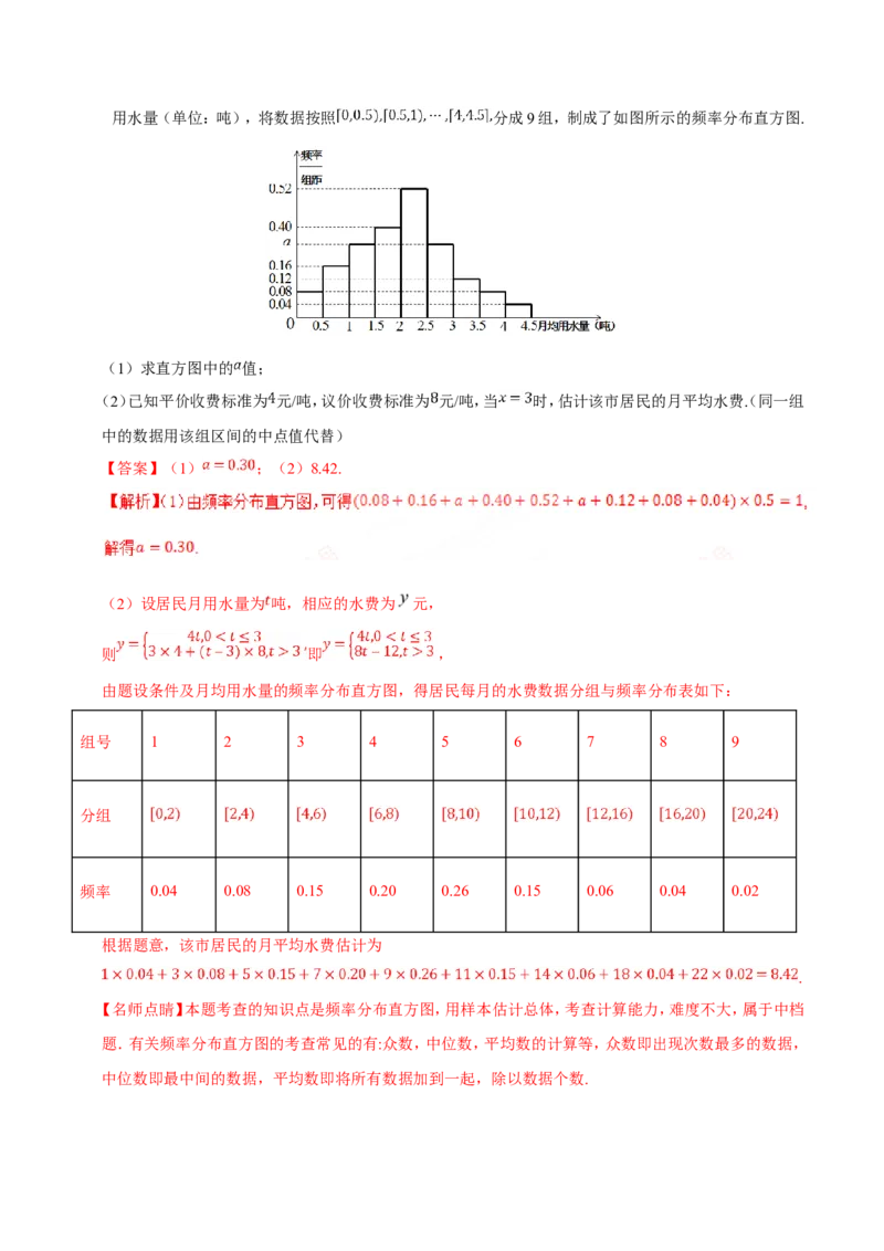 专题11统计-备战2019年高考数学（理）之纠错笔记系列（解析版）_02高考数学_新高考复习资料_2022年新高考资料_2022年一轮复习各版本_1.新高考2022年高考数学一轮复习