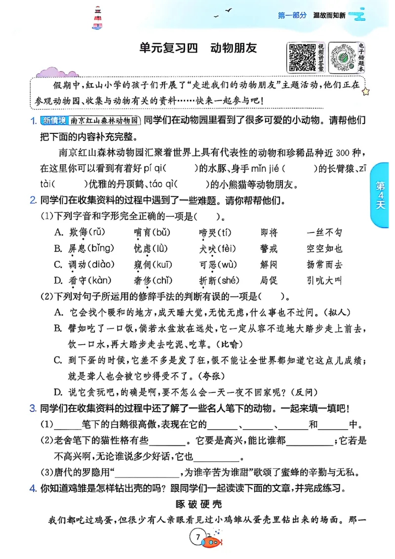 25版《实验班提优训练暑假衔接》语文4升5_25秋《实验班》系列_25版实验班语数英人教北师大苏教译林《暑假衔接》_实验班暑假衔接语文25年