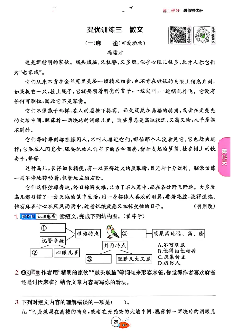 25版《实验班提优训练暑假衔接》语文4升5_25秋《实验班》系列_25版实验班语数英人教北师大苏教译林《暑假衔接》_实验班暑假衔接语文25年