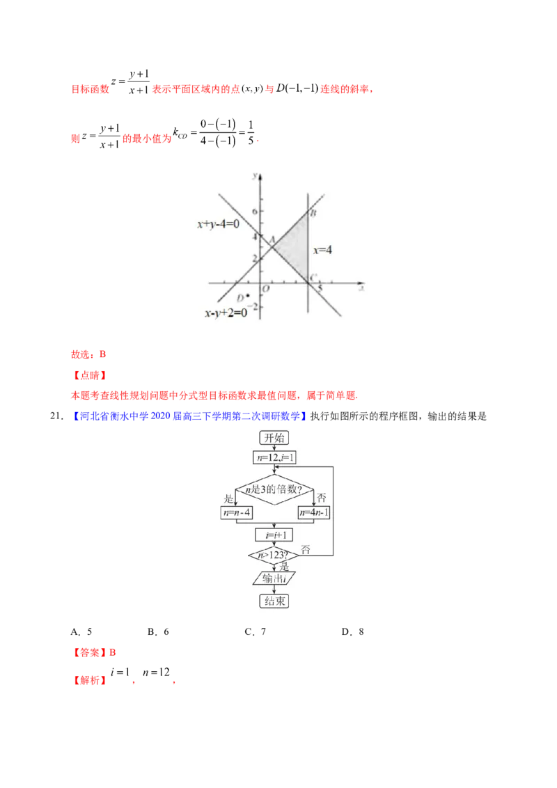 专题10不等式、推理与证明、算法初步、复数&mdash;&mdash;2020年高考真题和模拟题文科数学分项汇编（教师版含解析）_02高考数学_新高考复习资料_2022年新高考资料_2022年一轮复习各版本