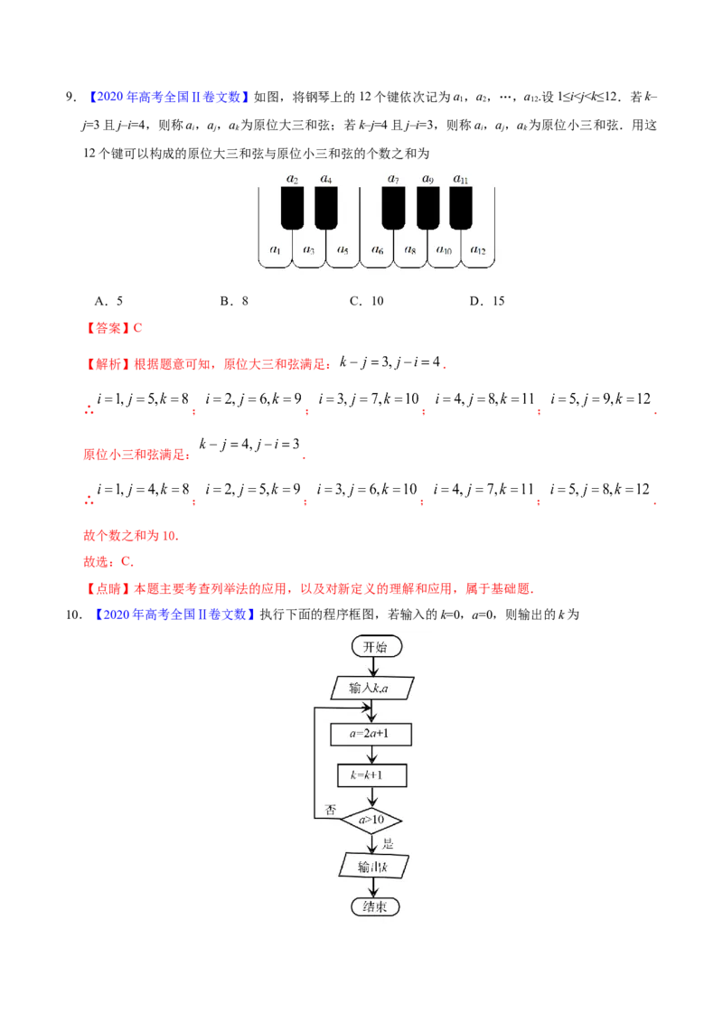 专题10不等式、推理与证明、算法初步、复数&mdash;&mdash;2020年高考真题和模拟题文科数学分项汇编（教师版含解析）_02高考数学_新高考复习资料_2022年新高考资料_2022年一轮复习各版本