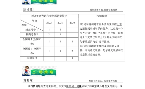 专题10阅读理解之词句猜测题&mdash;&mdash;胆大心细（原卷版）_03高考英语_通用版（老高考）复习资料_2023年复习资料_二轮复习_2023年高考英语毕业班二轮热点题型归纳与变式演练（全国通用）