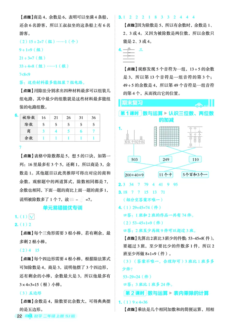 25秋典中点二年级数学上（SJ版）答案_25秋《典中点》系列_1-6年级数学上册各版本《典中点》（抢先版）_25秋1-6年级数学上册苏教版《典中点》（抢先版）