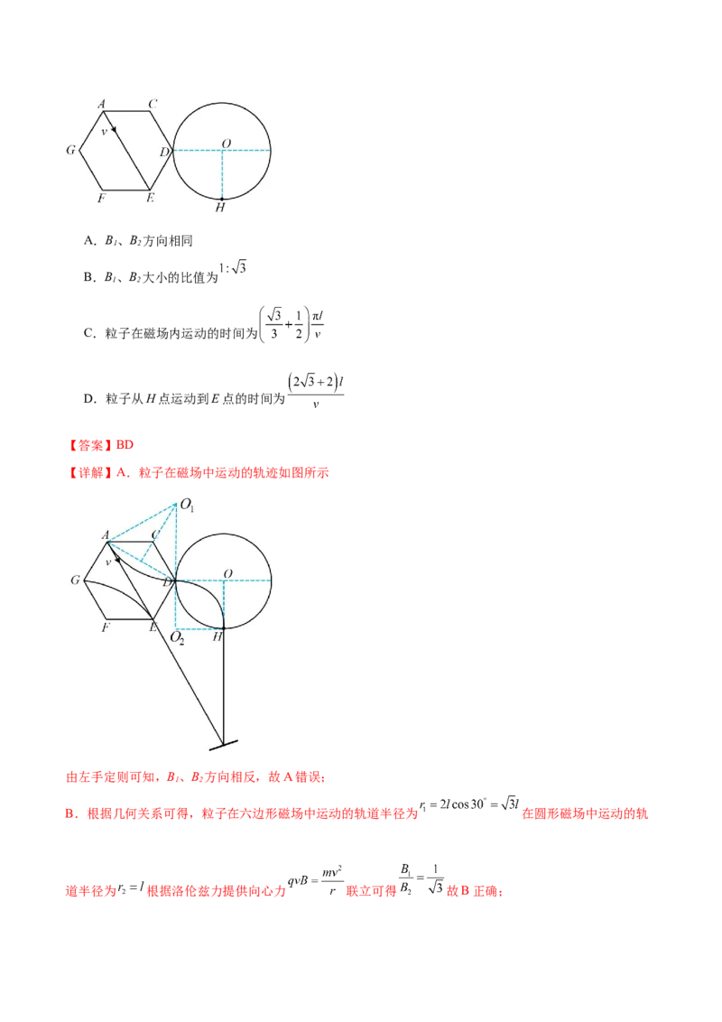 专题10磁场带电粒子在磁场中的运动（练习）（解析版）_03高考英语_2025年新高考资料_二轮复习_01高考语文等多个文件_上好课2025年高考物理二轮复习讲练测（新高考通用）