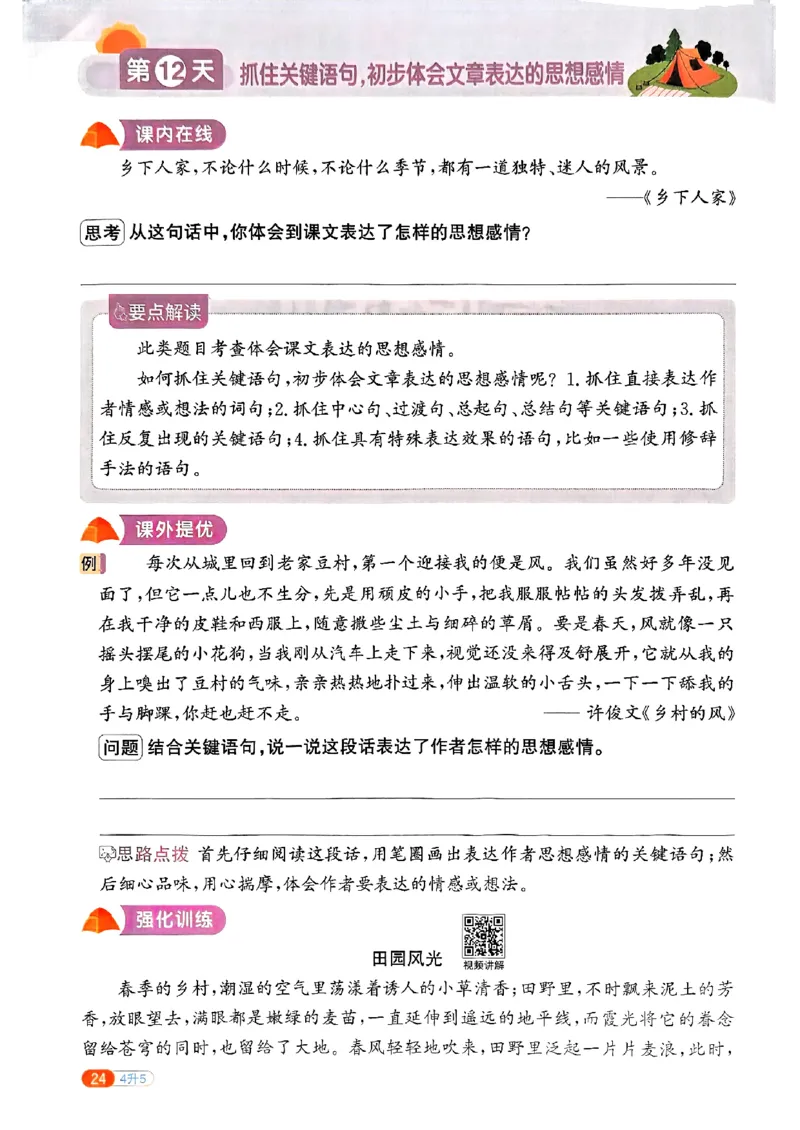 25版《阳光同学暑假衔接》语文4升5-副本_25秋《阳光同学》系列_25年1-6年级语文《阳光同学语文暑假衔接》_4升5