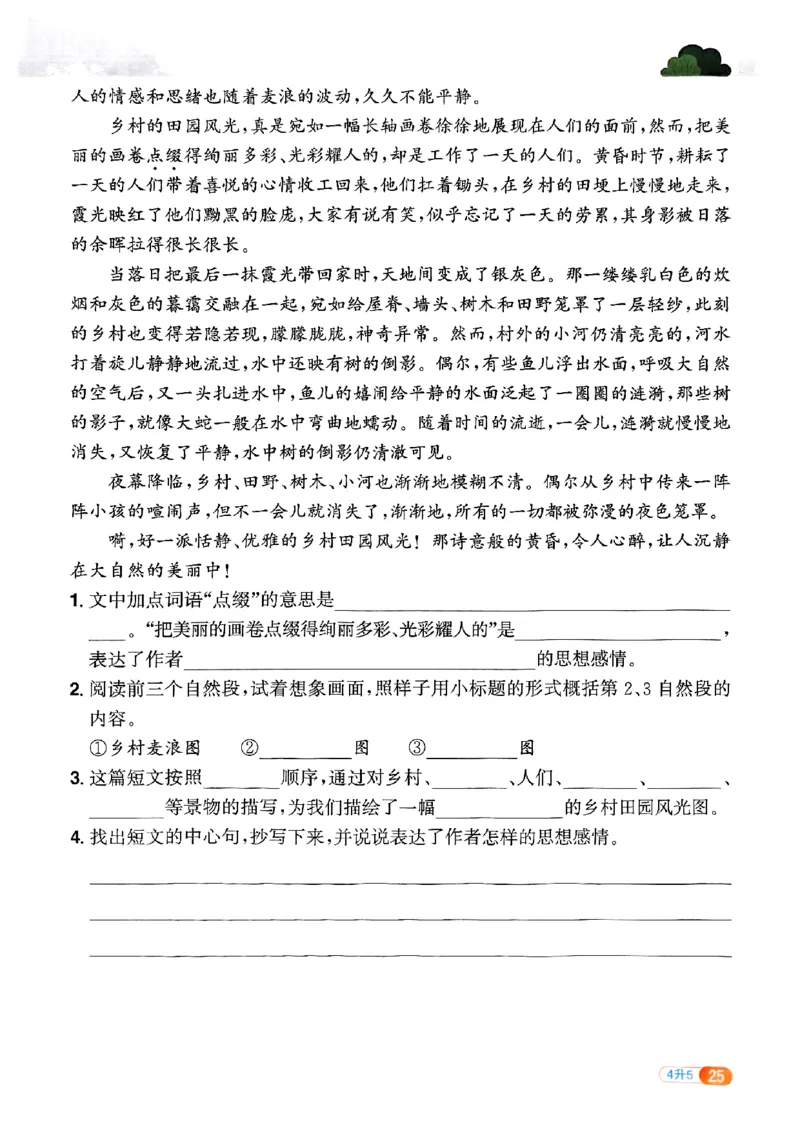 25版《阳光同学暑假衔接》语文4升5-副本_25秋《阳光同学》系列_25年1-6年级语文《阳光同学语文暑假衔接》_4升5