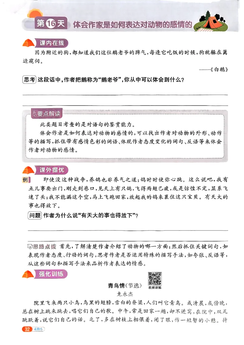 25版《阳光同学暑假衔接》语文4升5-副本_25秋《阳光同学》系列_25年1-6年级语文《阳光同学语文暑假衔接》_4升5