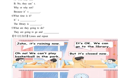 Unit5第4课时PartBLet&rsquo;stalk&Chooseandsay(学习任务单)_4上-新英语人教PEP版（2025持续更新）_01.英语4上-教案+PPT课件+学习任务单+练习第1套齐全_3学习任务单