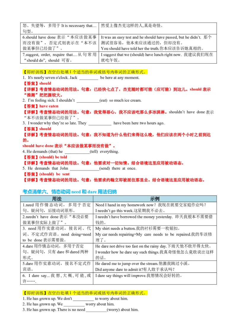 专题10情态动词系动词七类十九个考点（讲案）解析版_03高考英语_2025年新高考资料_一轮复习_上好课2025年高考英语一轮复习知识清单323949989