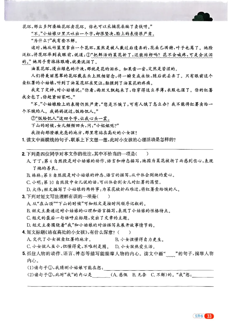 25版《阳光同学暑假衔接》语文5升6-副本_25秋《阳光同学》系列_25年1-6年级语文《阳光同学语文暑假衔接》_5升6
