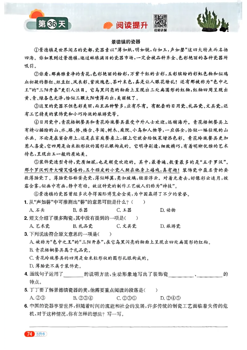 25版《阳光同学暑假衔接》语文5升6-副本_25秋《阳光同学》系列_25年1-6年级语文《阳光同学语文暑假衔接》_5升6