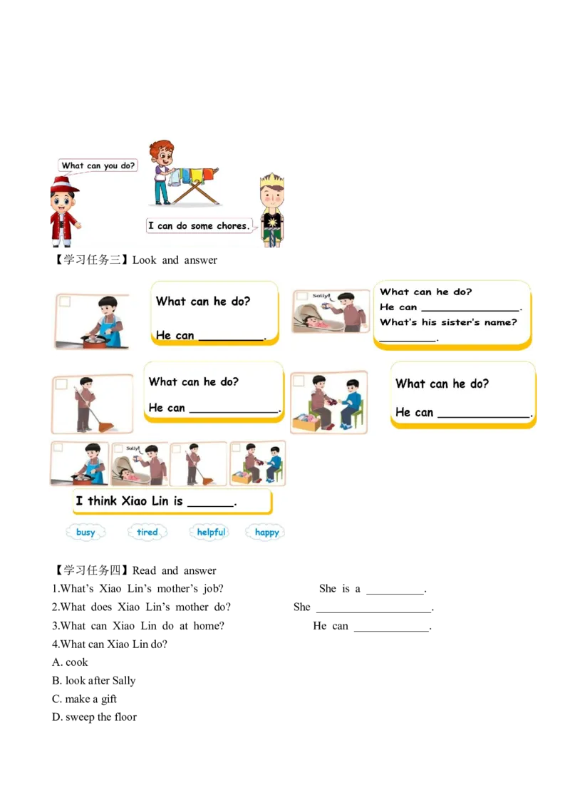 Unit1第6课时PartBReadandwrite&PartC(学习任务单)_4上-新英语人教PEP版（2025持续更新）_01.英语4上-教案+PPT课件+学习任务单+练习第1套齐全_3学习任务单