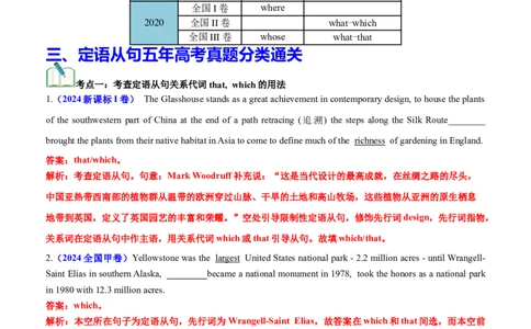 专题11语法填空之定语从句100题（练案）解析版_03高考英语_2025年新高考资料_一轮复习_上好课2025年高考英语一轮复习知识清单323949989