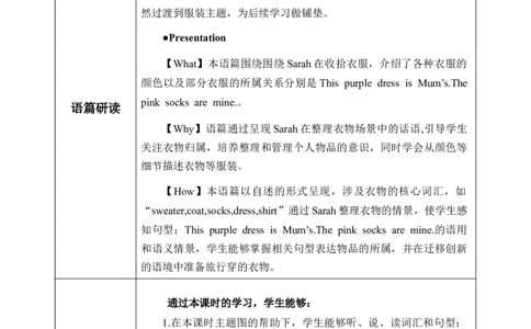 Unit6第2课时PartALet&rsquo;slearn&Choose,colourandsay(教学设计)_4上-新英语人教PEP版（2025持续更新）_01.英语4上-教案+PPT课件+学习任务单+练习第1套齐全_2教案