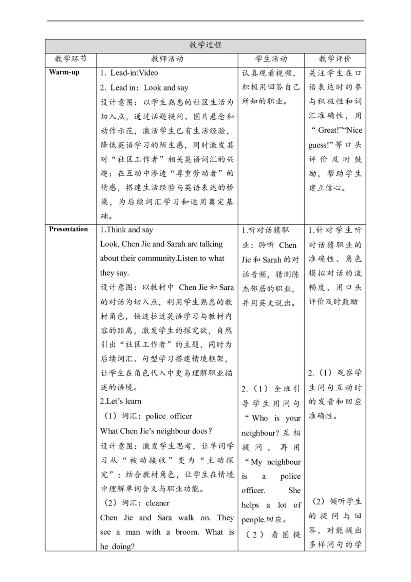 教案_4上-新英语人教PEP版（2025持续更新）_02课件+核心素养教案（更新至U5）_Unit4Helpinginthecommunity_unit4ALet&rsquo;slearn(课件+教案+素材）