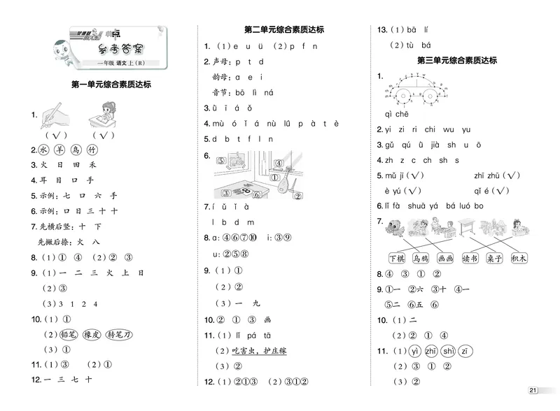 25秋典中点一年级语文上（R版）测试卷_25秋《典中点》系列_25秋1-6年级语文上册《典中点》（抢先版）