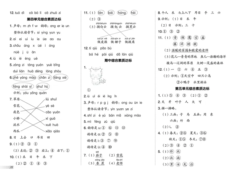 25秋典中点一年级语文上（R版）测试卷_25秋《典中点》系列_25秋1-6年级语文上册《典中点》（抢先版）
