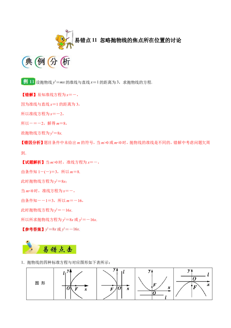 专题10圆锥曲线-备战2019年高考数学（理）之纠错笔记系列（原卷版）_02高考数学_新高考复习资料_2022年新高考资料_2022年一轮复习各版本_1.新高考2022年高考数学一轮复习_原卷版