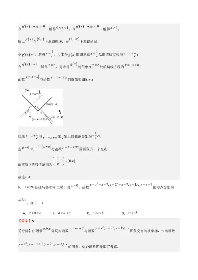 专题09函数的图像函数的零点（八大题型+模拟精练）（解析版）_02高考数学_2025年新高考资料_一轮复习_2025年高考数学一轮复习《重难点题型与知识梳理&bull;高分突破》（新高考专用）