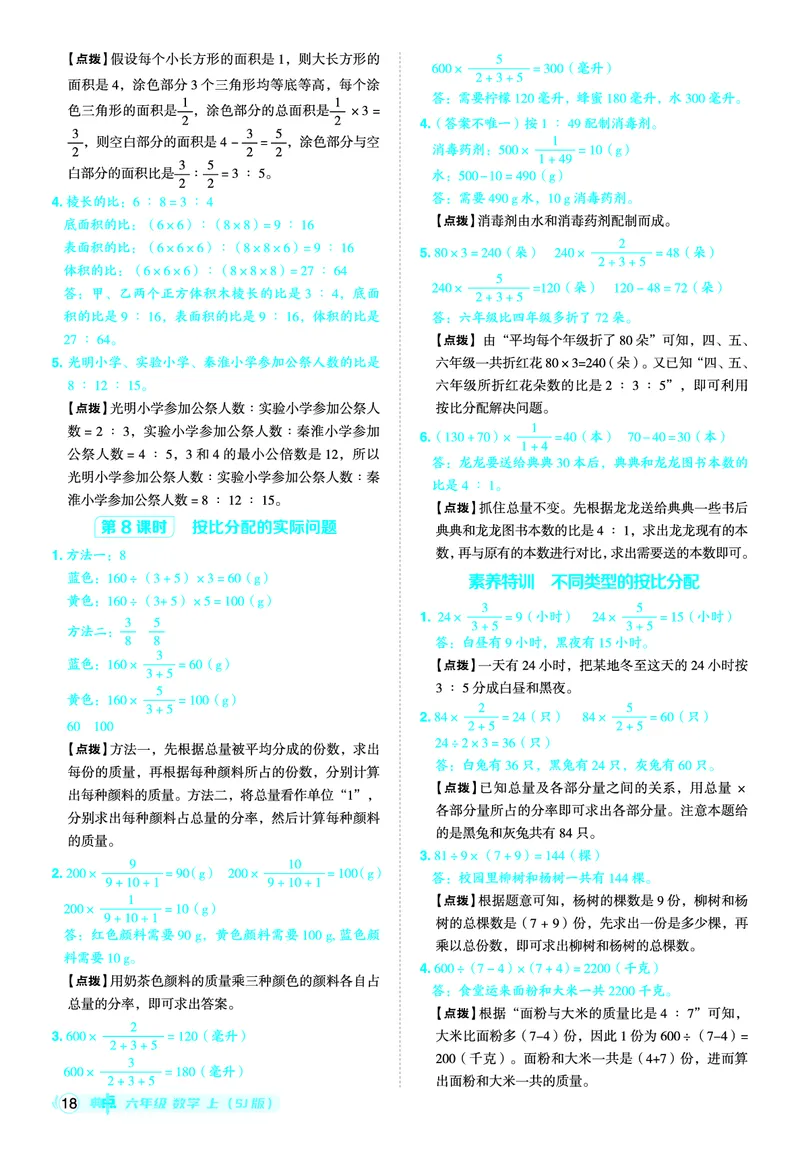 25秋典中点六年级数学上（SJ版）答案_25秋《典中点》系列_1-6年级数学上册各版本《典中点》（抢先版）_25秋1-6年级数学上册苏教版《典中点》（抢先版）