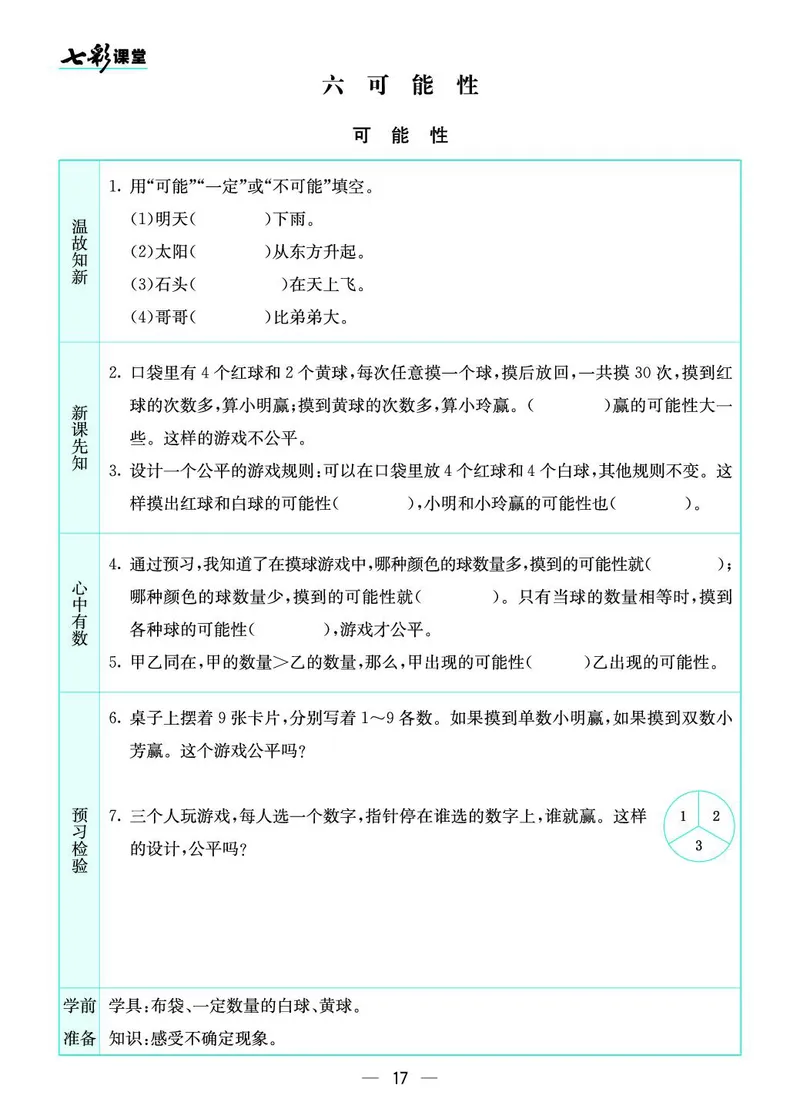 四年级数学上册苏教版《七彩课堂》预习卡_1-6年级《七彩课堂》预习卡_1-6年级数学上册苏教版《七彩课堂》预习卡