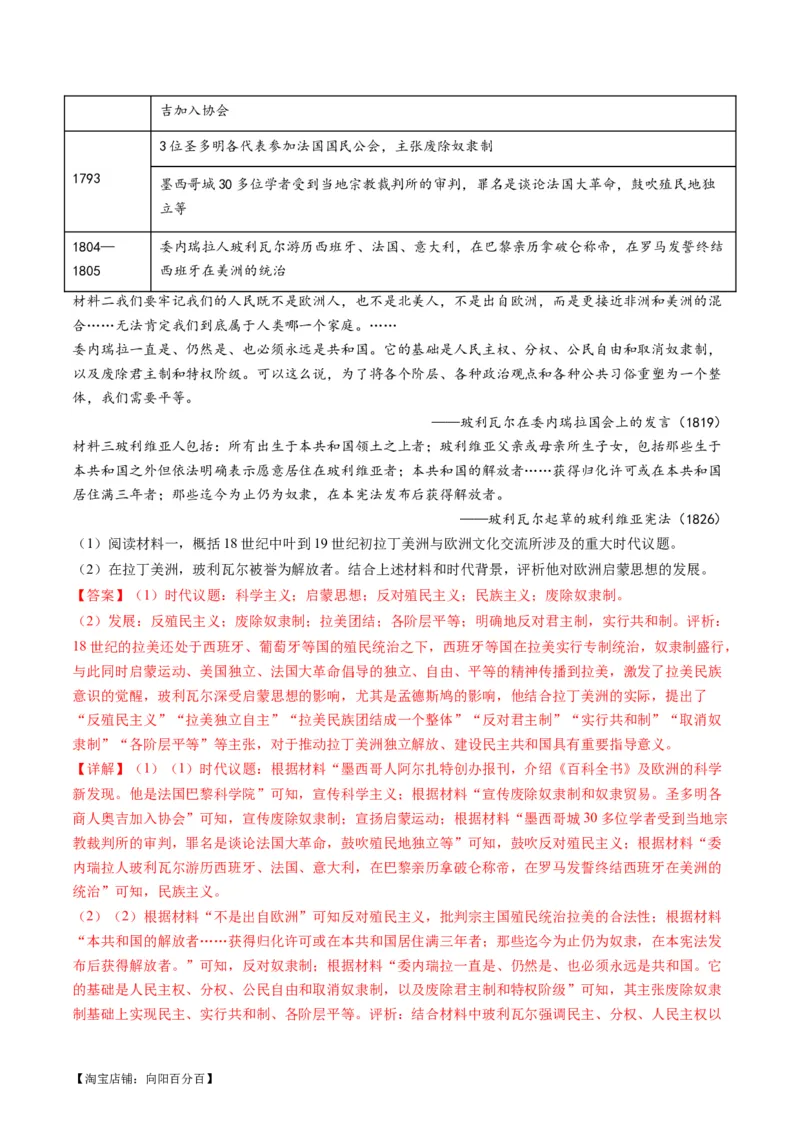 专题11世界殖民体系与亚非拉人民的抗争（讲义）（解析版）_07高考历史_新高考复习资料_2024年新高考复习资料_二轮复习资料_2024年高考历史二轮复习讲练测（新教材新高考）_配套讲义