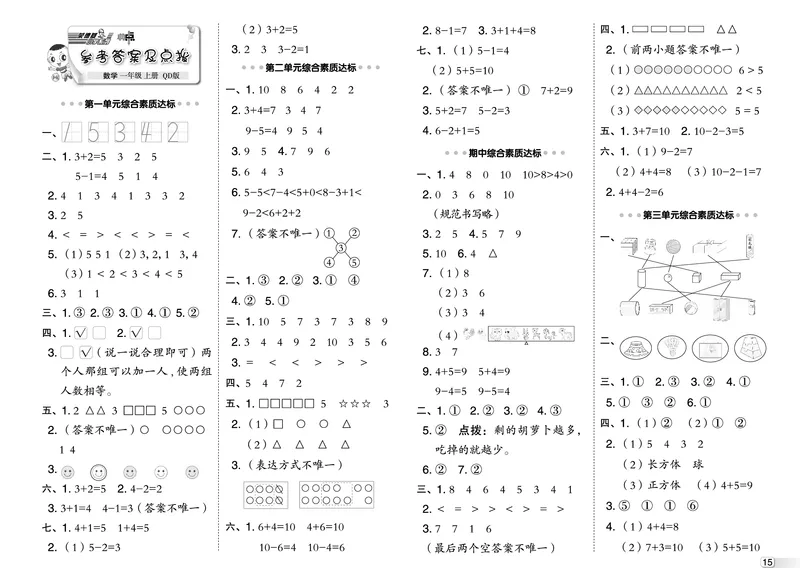 25秋典中点一年级数学上（QD版）测试卷_25秋《典中点》系列_1-6年级数学上册各版本《典中点》（抢先版）_25秋1-6年级数学上册青岛63制《典中点》（抢先版）