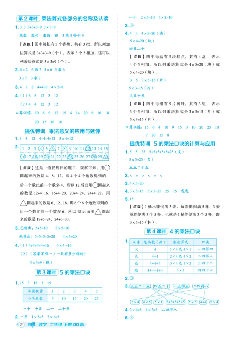 25秋典中点二年级数学上（QD版）答案_25秋《典中点》系列_1-6年级数学上册各版本《典中点》（抢先版）_25秋1-6年级数学上册青岛63制《典中点》（抢先版）