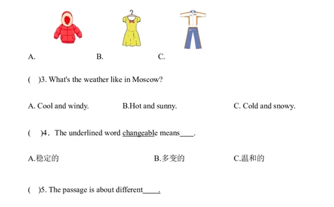 Unit5TheweatherandusPartC同步练习（含答案）_4上-新英语人教PEP版（2025持续更新）_07练习试卷_课时培优（全）