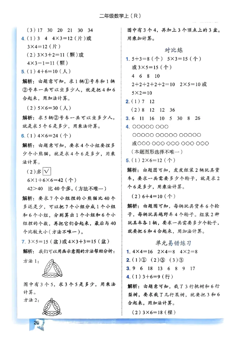 二年级数学上册人教版《黄冈小状元作业本》答案解析_25秋《黄冈小状元》系列_25秋1-6年级数学上册人教版《黄冈小状元作业本》（有答案）_答案