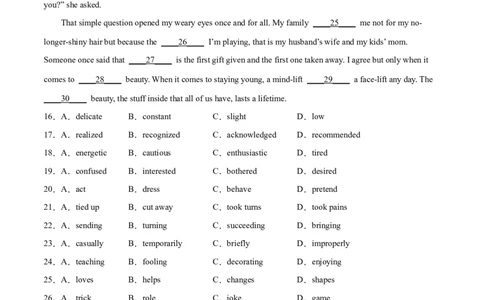 专题10完形填空（15空)-2022年高考真题和模拟题英语分专题训练（学生版）_03高考英语_2024年新高考资料_1.2024一轮复习_赠2022年高考英语真题与模拟题分专题训练