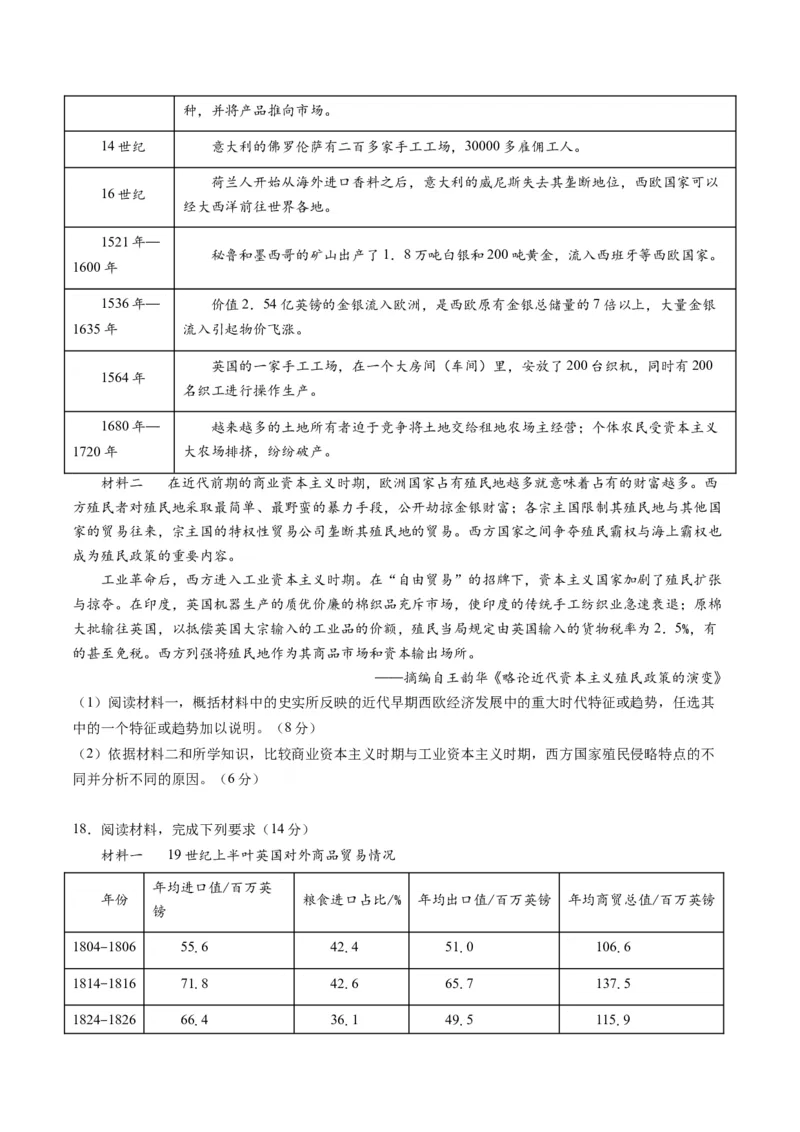 专题09从分散到整体&mdash;&mdash;工业革命与全球联系的建立与发展（练习）（原卷版）_07高考历史_新高考复习资料_2024年新高考复习资料_二轮复习资料_配套练习