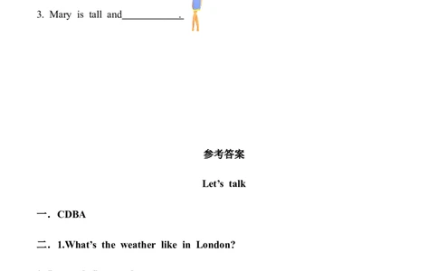 Unit5TheweatherandusPartA同步练习（含答案）_4上-新英语人教PEP版（2025持续更新）_07练习试卷_课时培优（全）