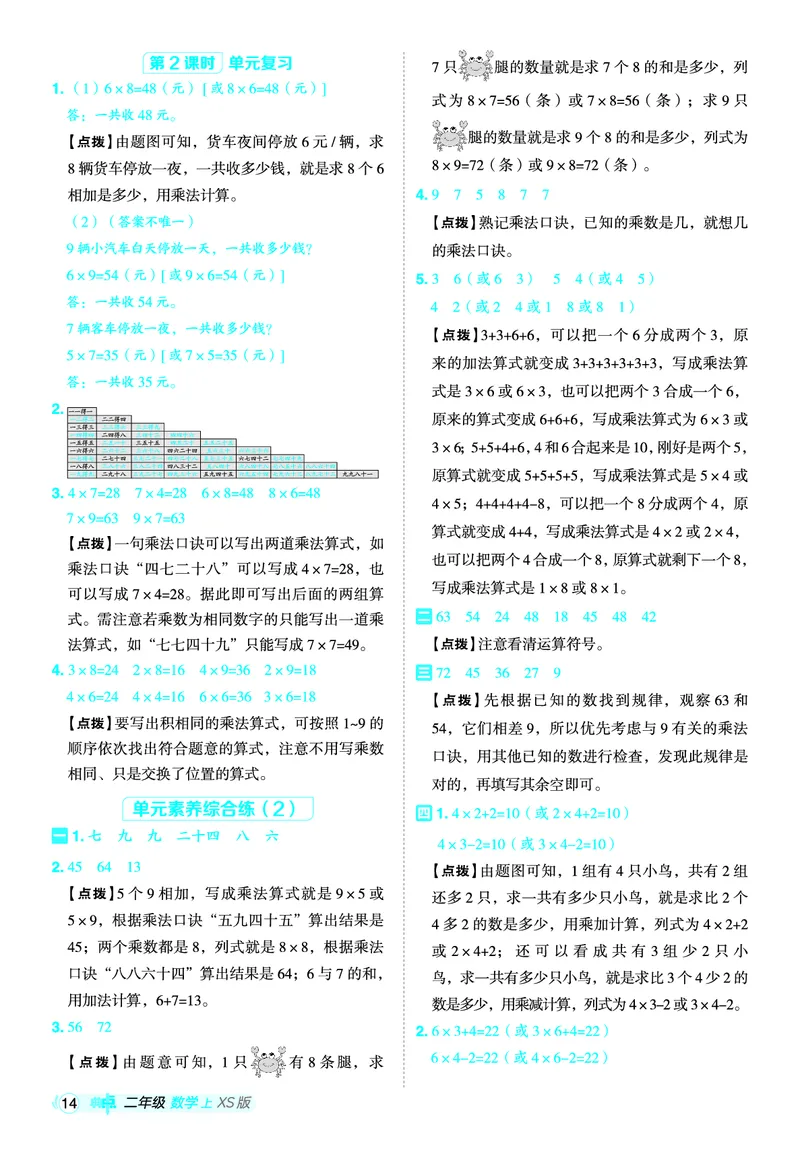 25秋典中点二年级数学上（XS版）答案_25秋《典中点》系列_1-6年级数学上册各版本《典中点》（抢先版）_25秋1-6年级数学上册西师版《典中点》（抢先版）