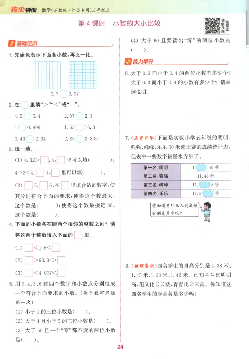 五年级数学苏教江苏专版上册25秋《拔尖特训》_25秋《拔尖特训》小学语数英各版本_1-6年级数学苏教江苏专版上册25秋《拔尖特训》_五年级数学苏教江苏专版上册25秋《拔尖特训》