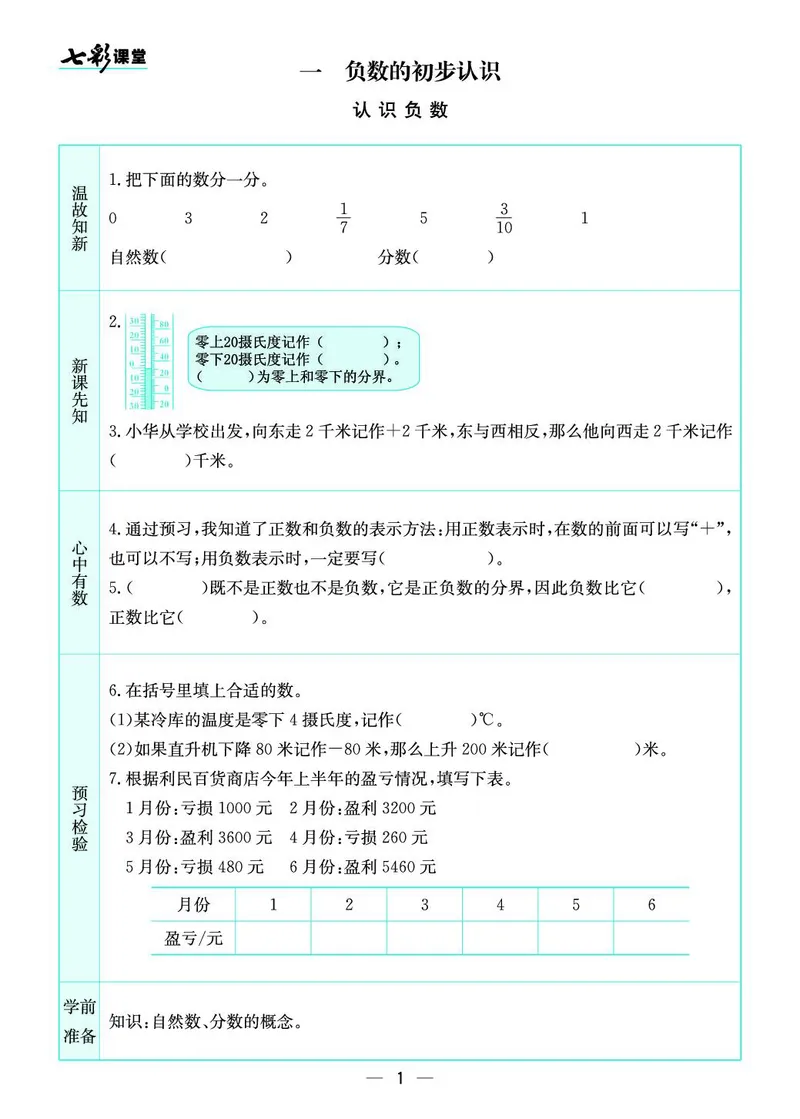 五年级数学上册苏教版《七彩课堂》预习卡_1-6年级《七彩课堂》预习卡_1-6年级数学上册苏教版《七彩课堂》预习卡