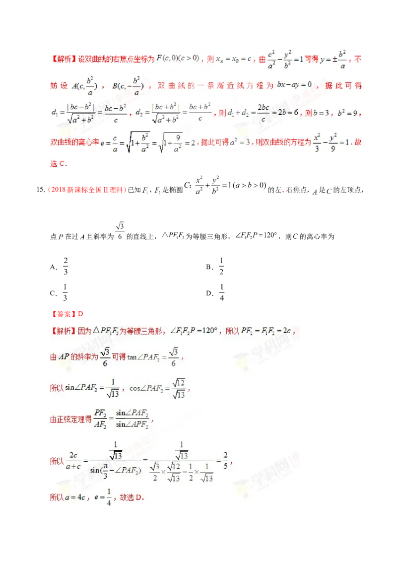 专题10圆锥曲线-备战2019年高考数学（理）之纠错笔记系列（解析版）_02高考数学_新高考复习资料_2022年新高考资料_2022年一轮复习各版本_1.新高考2022年高考数学一轮复习
