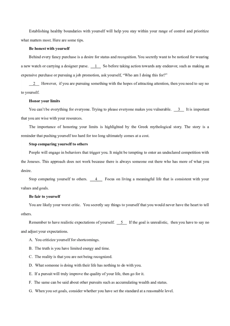 专题1.6阅读理解七选五（考情分析真题回顾最新模拟试题）（原卷版）_03高考英语_新高考复习资料_2024年新高考资料_二轮复习资料_第一部分阅读理解