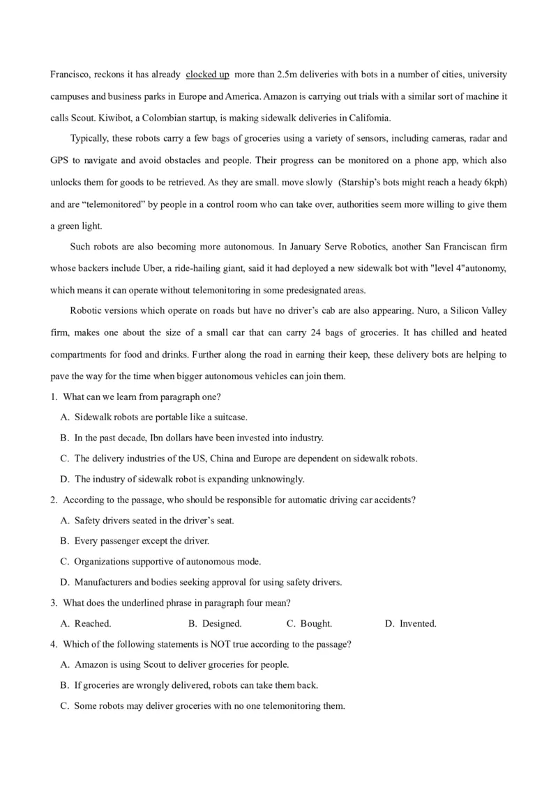 专题1.3阅读理解说明文（考情分析真题回顾最新模拟试题）（原卷版）_03高考英语_新高考复习资料_2024年新高考资料_二轮复习资料_第一部分阅读理解