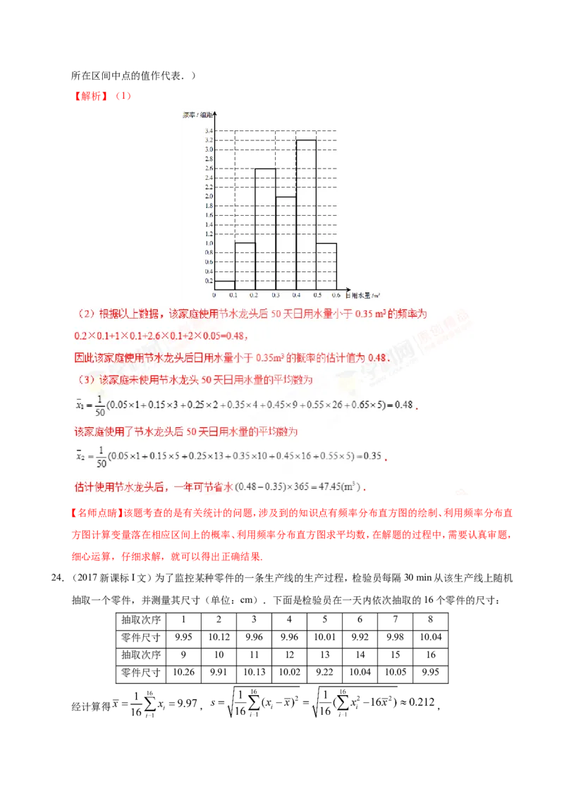 专题11统计-备战2019年高考数学（文）之纠错笔记系列（解析版）_02高考数学_新高考复习资料_2022年新高考资料_2022年一轮复习各版本_1.新高考2022年高考数学一轮复习_754